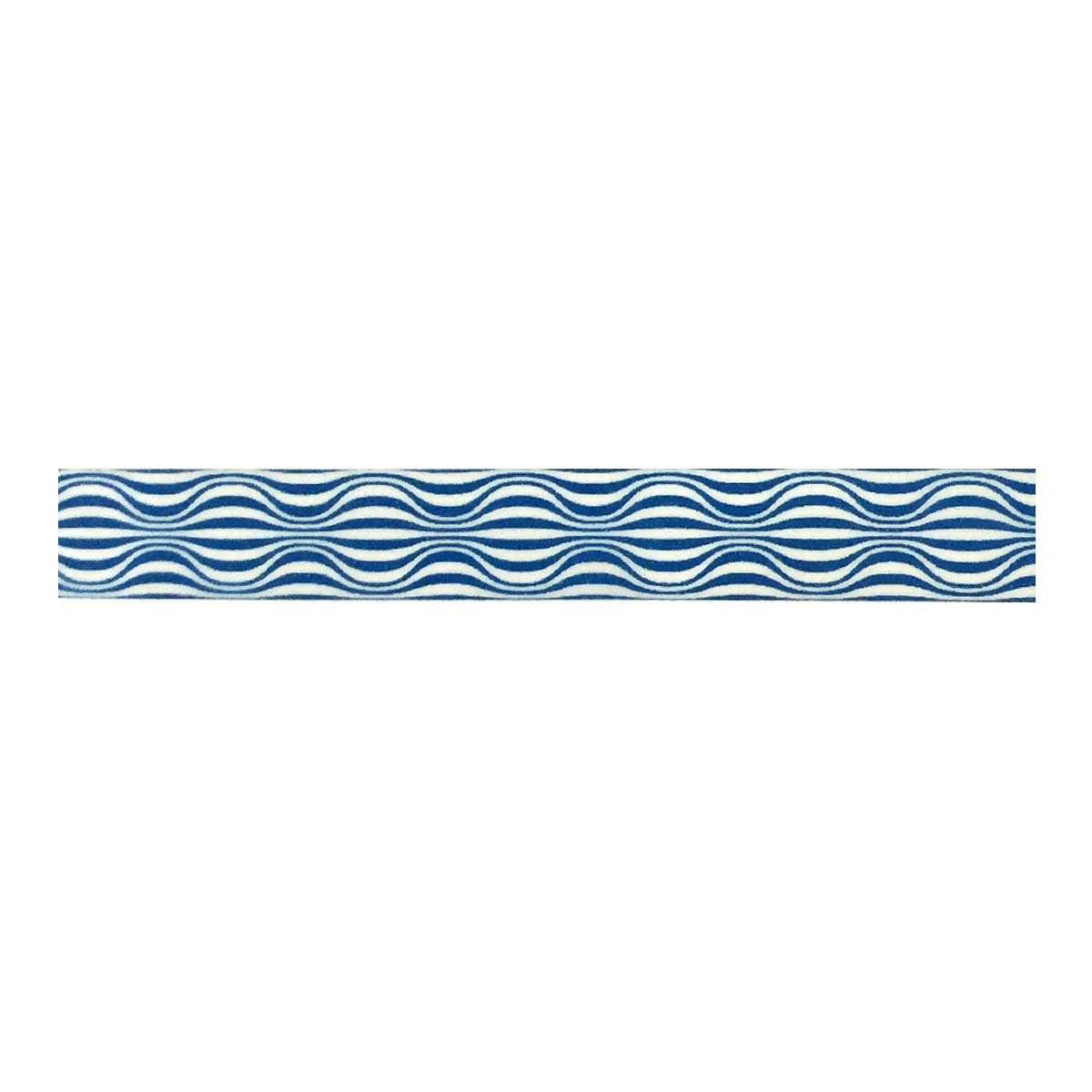 allydrew Decorative Washi Masking Tape, Blue Wavy Lines