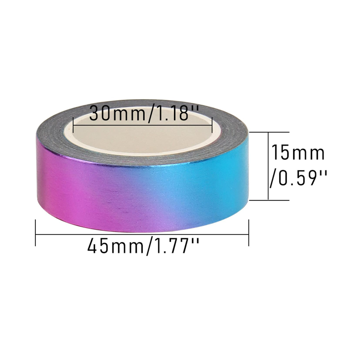 NatSumeBasics 3 Rainbow Foil Washi Tape Metallic Masking Craft Tapes