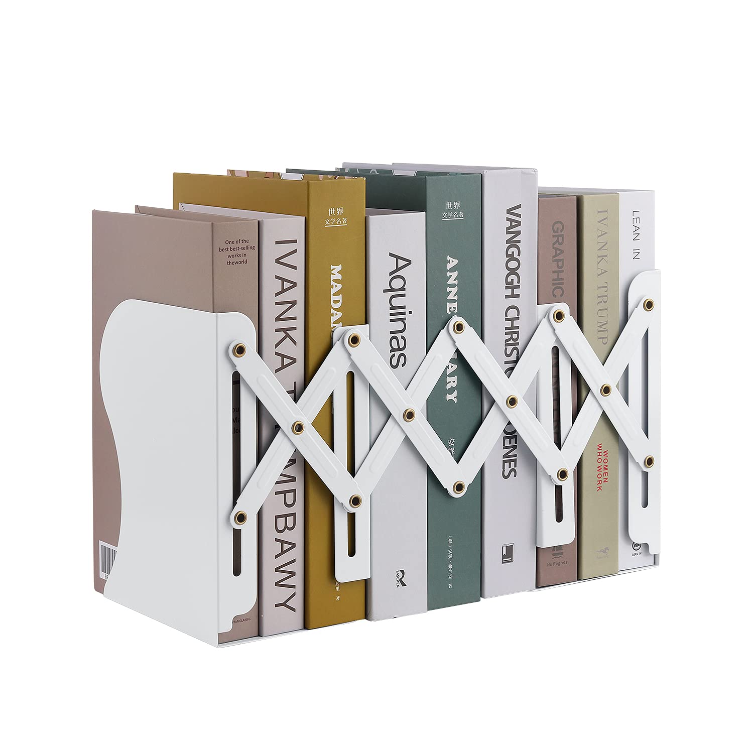 MSDADA Adjustable Bookends, Book Ends for Heavy Books, Expandable Book Organizer for Desk, Shelf