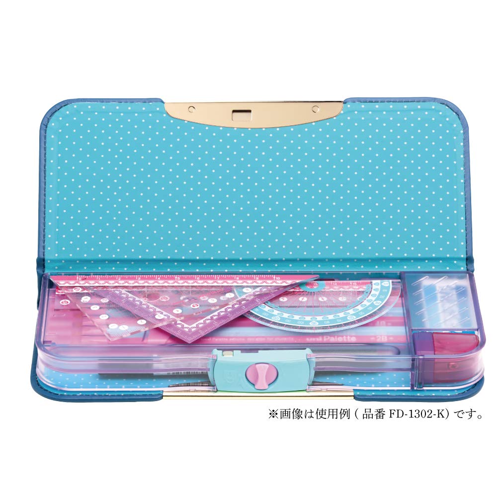 Sonic FD-1302-K Arlock Pencil Case, Slim, Double Sided, Classic, Liana Tiara, Navy
