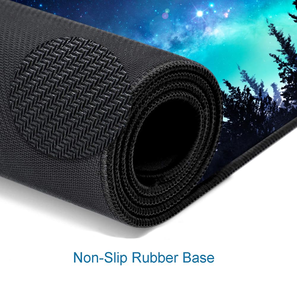 SANWUMIAN Gaming Large Mouse Pad with Stitched Edges, Galaxy Desk Mat, Extended Keyboard Pad