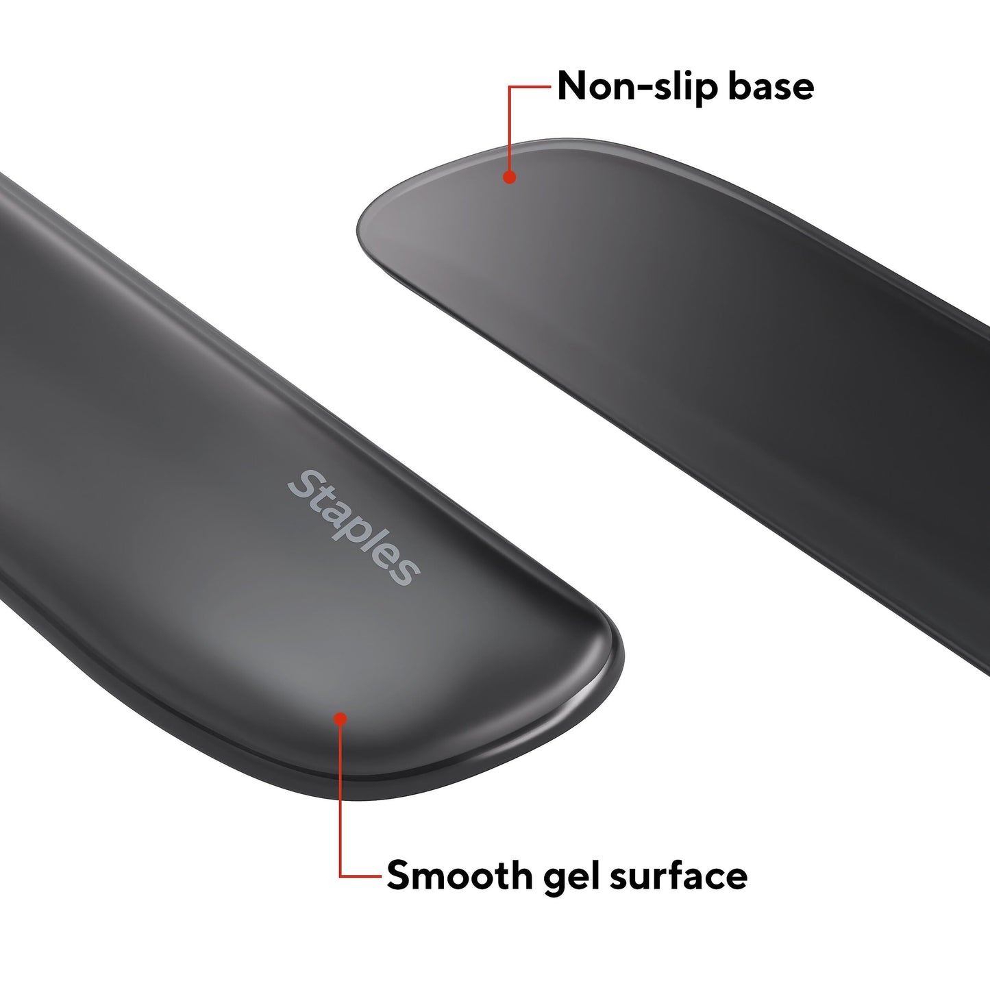 Staples TECH Gel Keyboard Wrist Rest, Non-Slip, Black Crystal