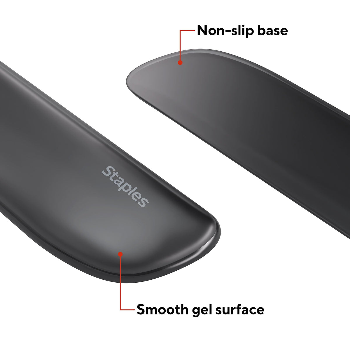 Staples TECH Gel Keyboard Wrist Rest, Non-Slip, Black Crystal