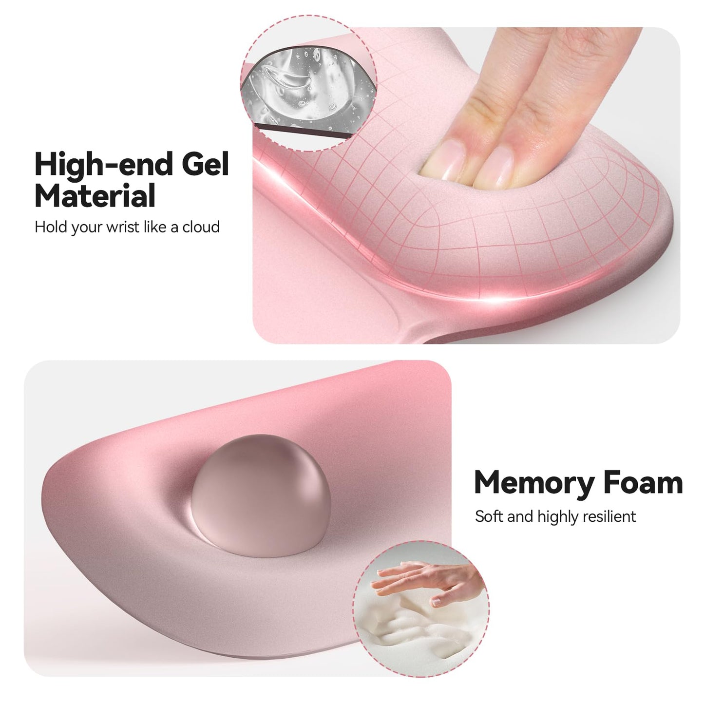 TECKNET Gel Ergonomic Mouse Pad & Keyboard Wrist Rest & Coaster
