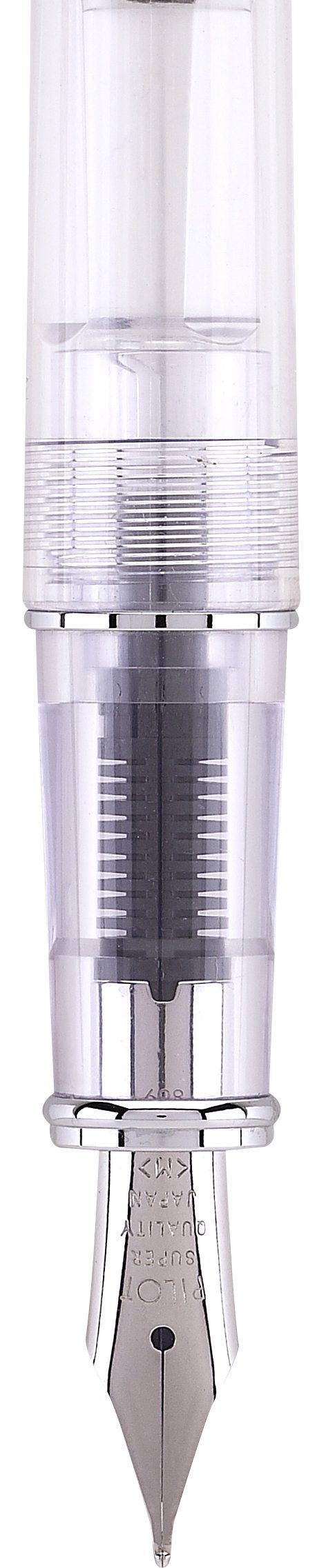 PILOT Prera Fountain Pen, Clear Barrel with Light Blue/Silver Accents, Medium Nib (60822)