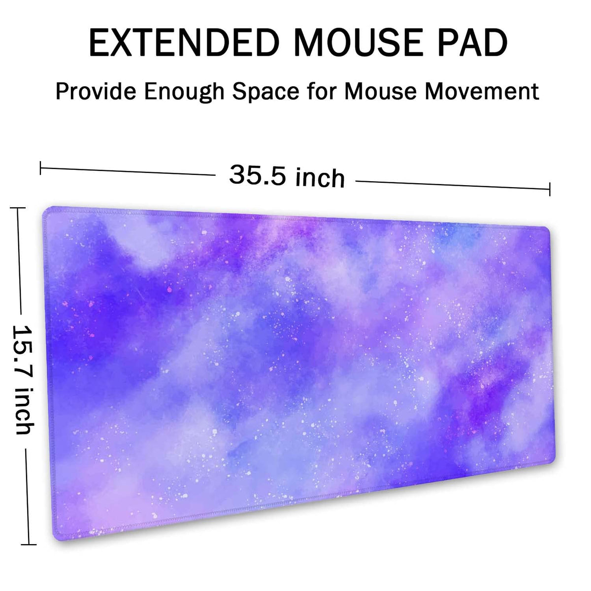 SSOIU Cute Purple Pastel Sky Desk Mat, Extra Large Desk Mat, Desk Mousepad Extended Large Non-Slip