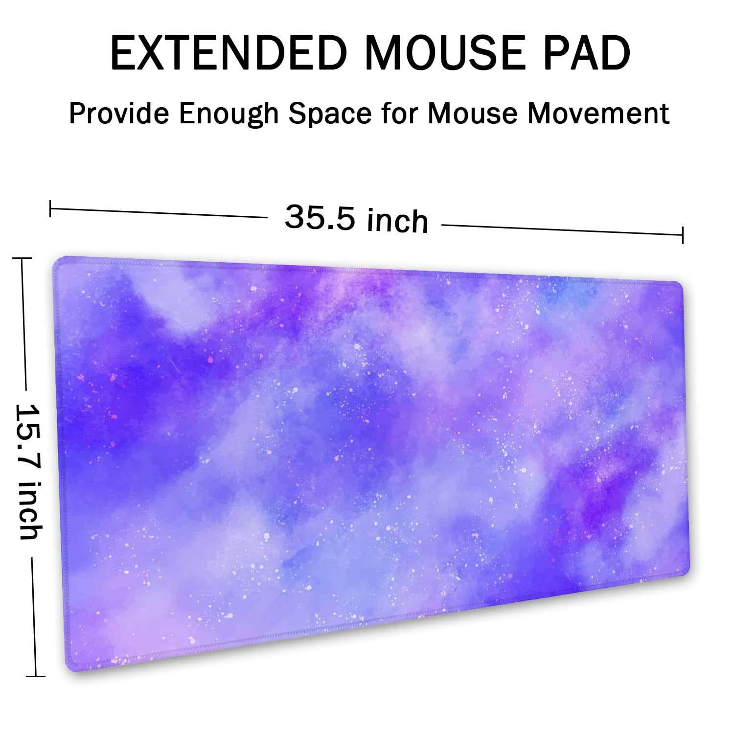 SSOIU Cute Purple Pastel Sky Desk Mat, Extra Large Desk Mat, Desk Mousepad Extended Large Non-Slip