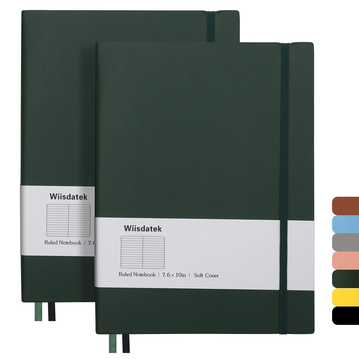 College Ruled Notebook B5, Total 376 Numbered Pages 7.6'' x 10''(GREEN)