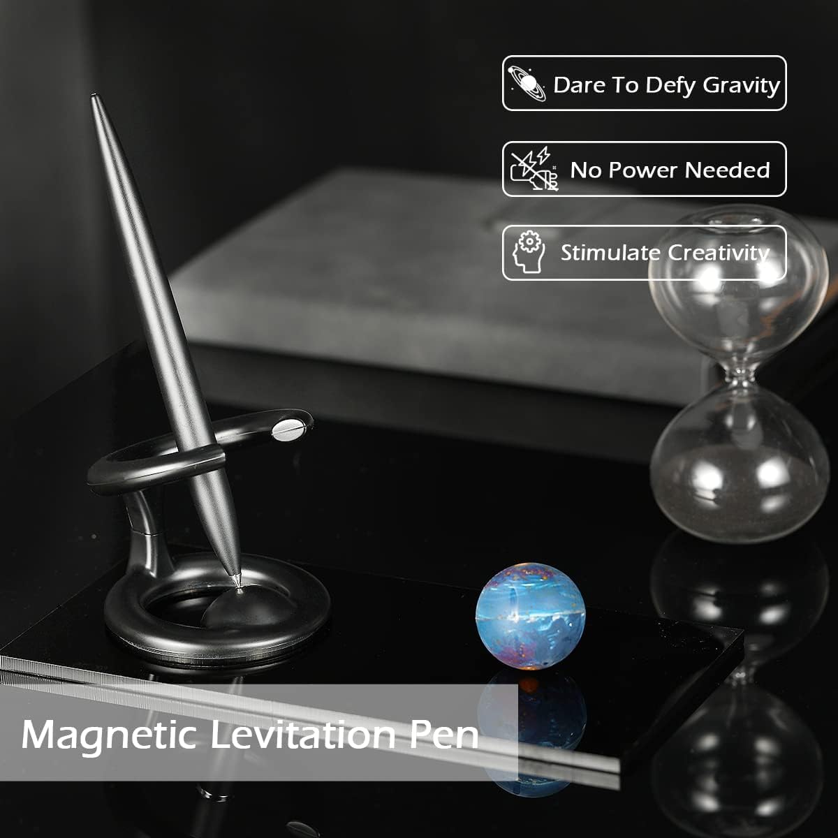 SUNTEREST Magnetic Levitation Gel Ink Pen, Metal Luxury Gifts for Men & Women, Futuristic Floating