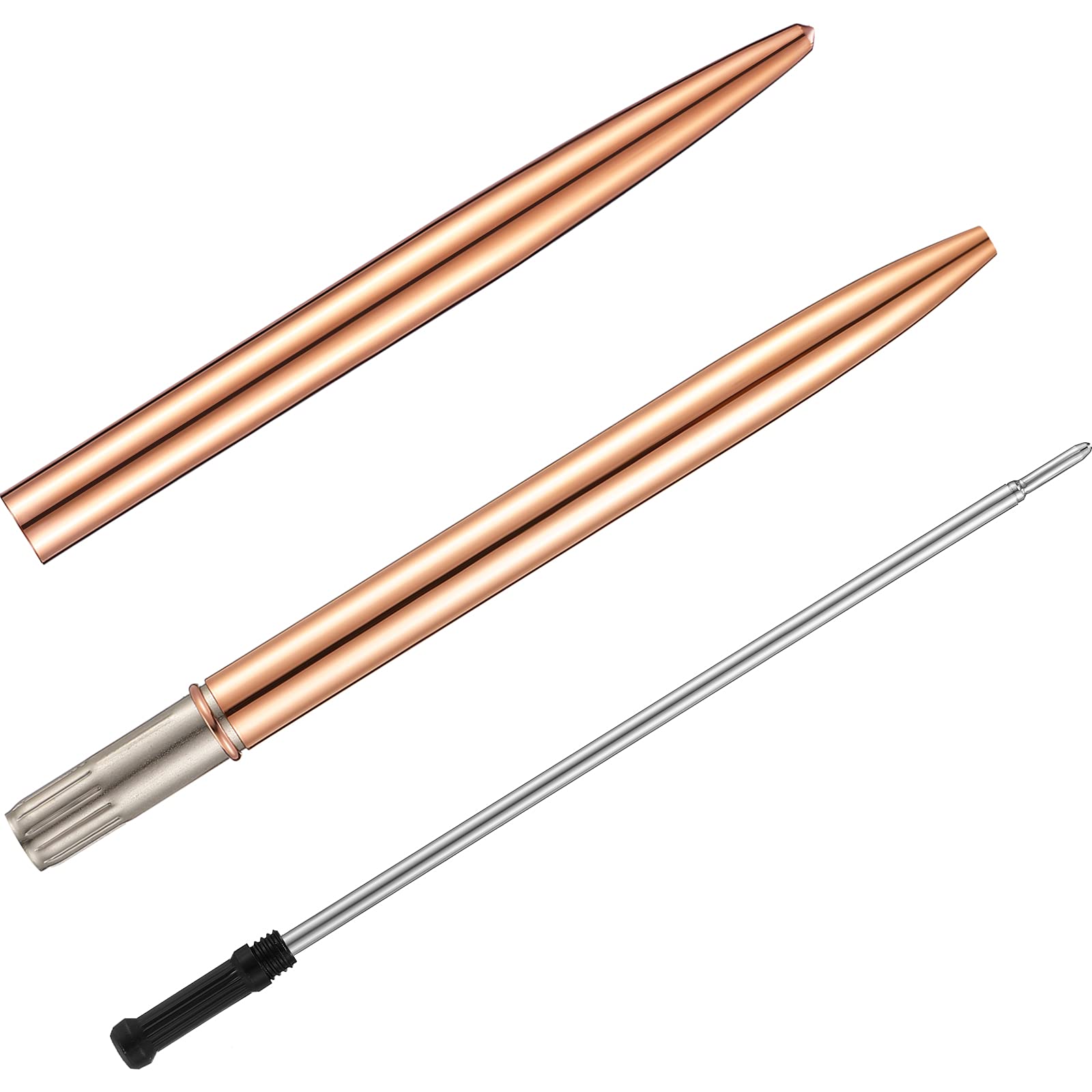 Outus 30 Pcs Rose Gold Ballpoint Pens Slim Metallic Retractable Lightweight Pens Set 1mm Medium