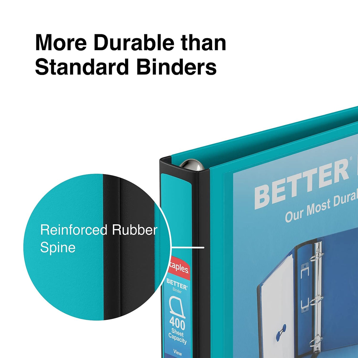 Staples Better Binder, 1.5 Inch D-Ring, Light Blue, 400 Sht, 3-Pack