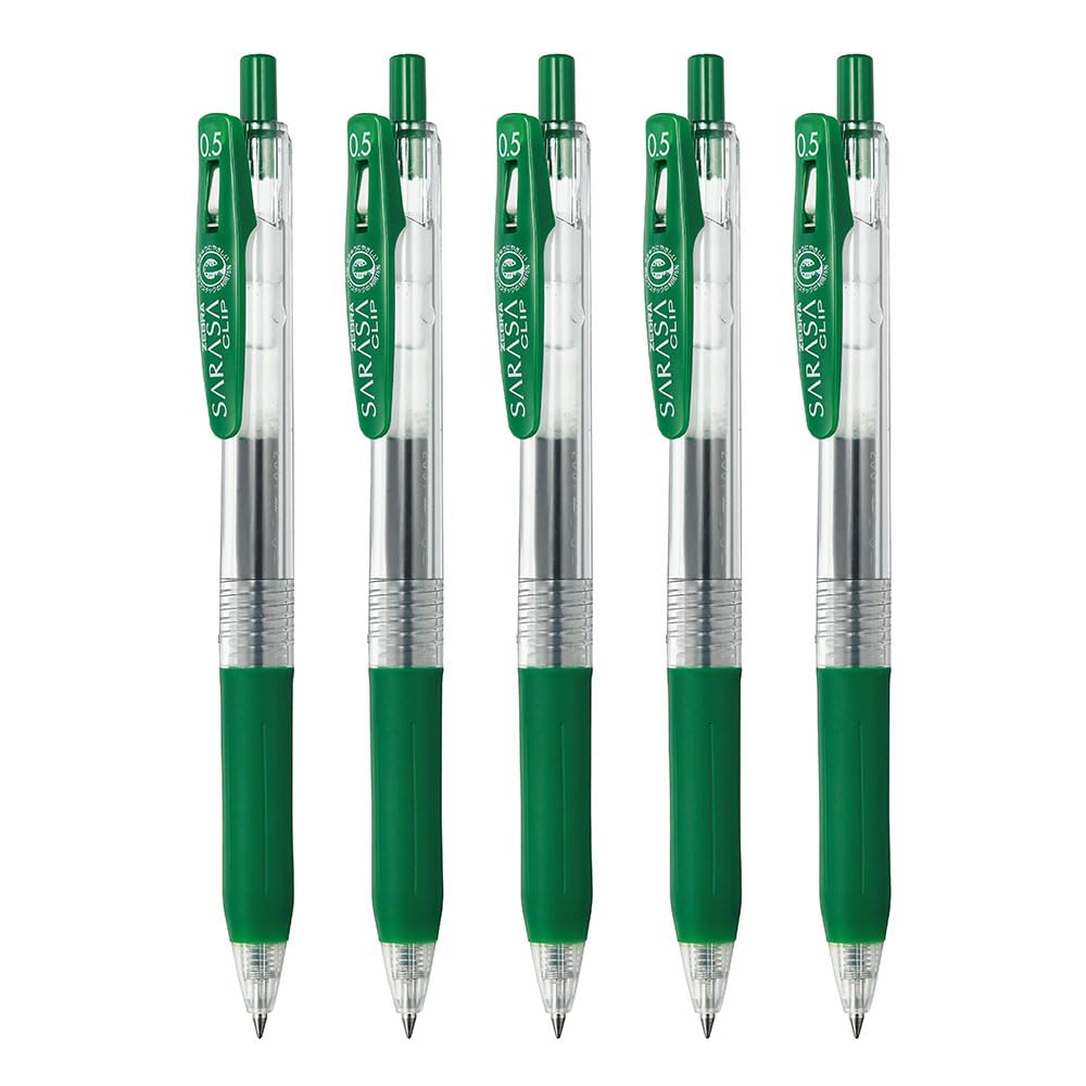 Zebra P-JJ15-VIR5-AZ Gel Ballpoint Pen Sarasa Clip 0.5mm Viridian Set of 5
