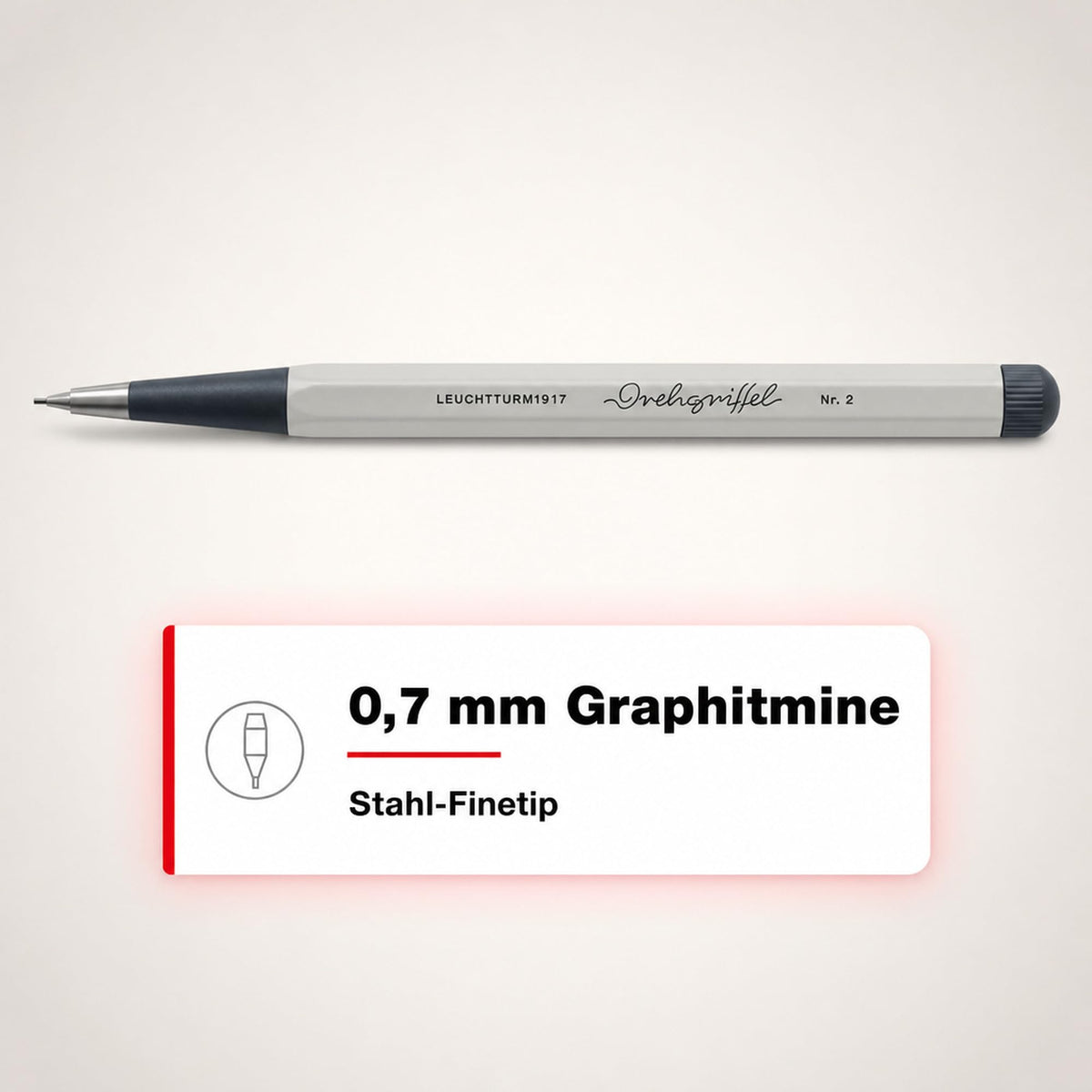LEUCHTTURM1917 - Drehgriffel Mechanical Pencil - Refillable Writing Stylus with 0.7 mm HB Graphite