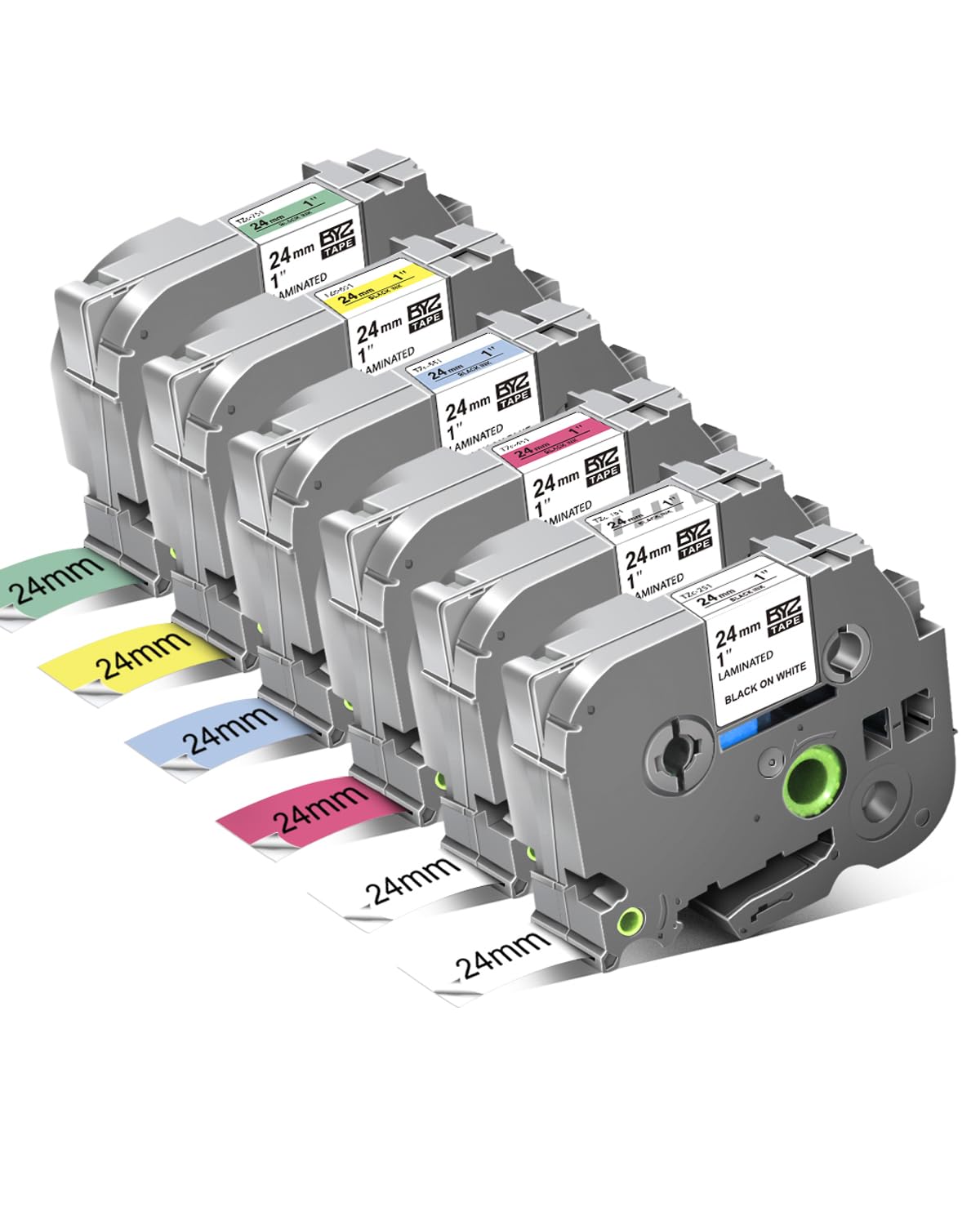 UNOKA TZe-251 24mm .94 Multi-Colored P Touch Label Tape Replace for Brother