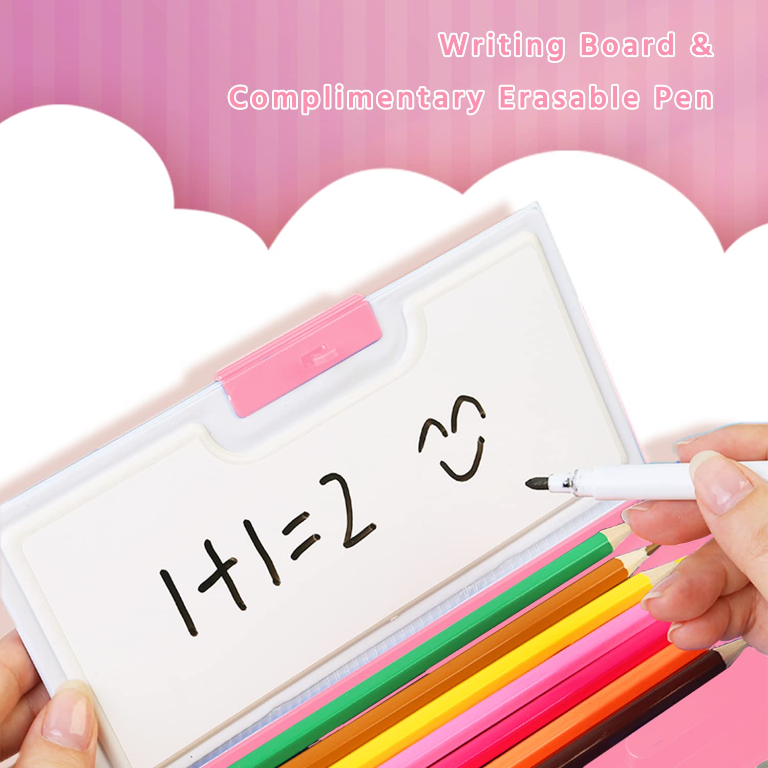 【2Pack】Pop Up Multifunction Pencil Case for Girls and Boys, Cute Cartoon Pen Box Organizer