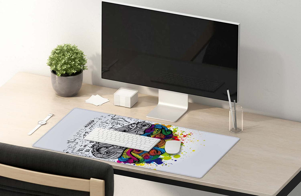 SSOIU Large Mouse Pad, Cute Desk Mat for Desktop, Women Girls Waterproof Gaming Mousepad, Left and