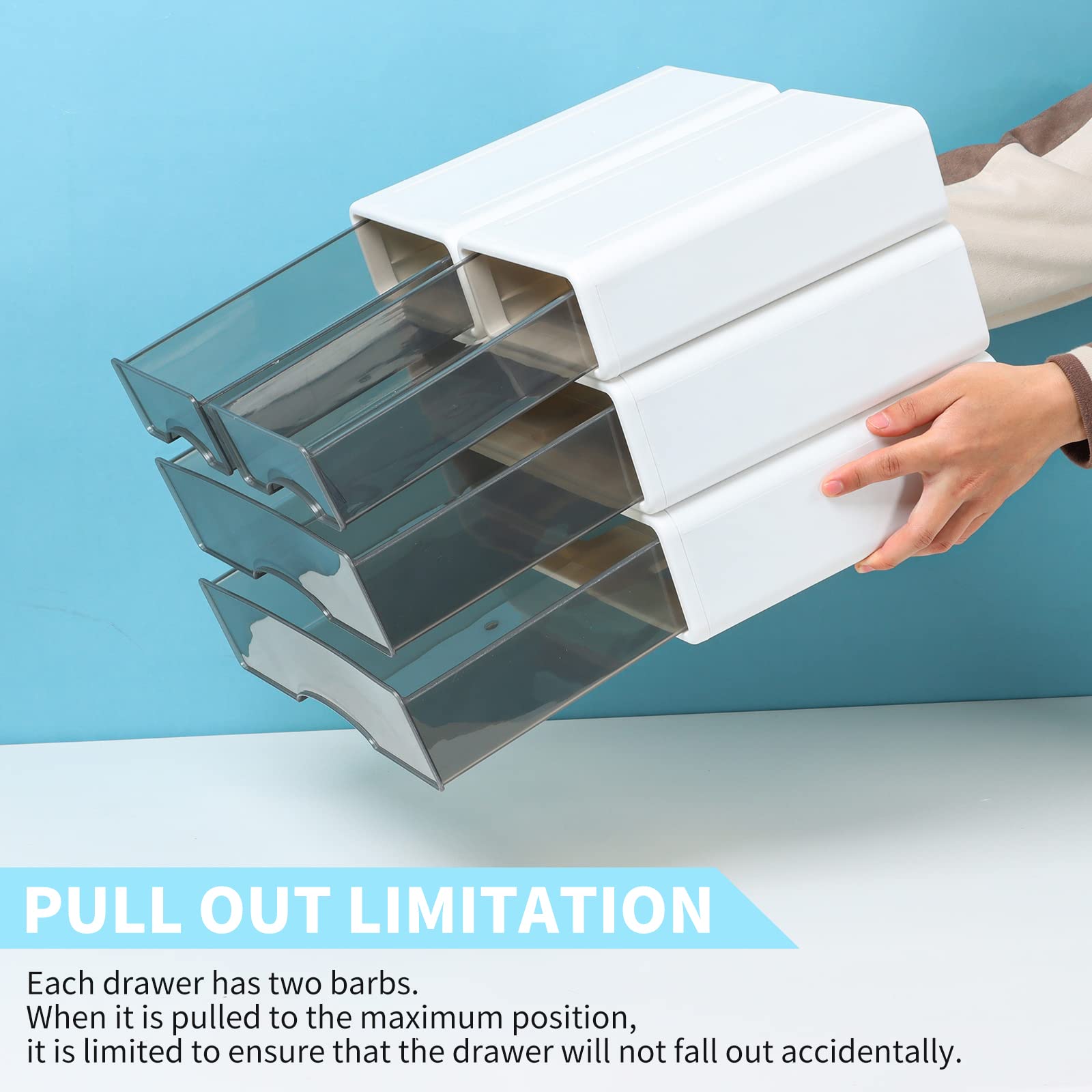 OSteed White Desktop Drawer Organizer Unit for Office Paper and Supplies