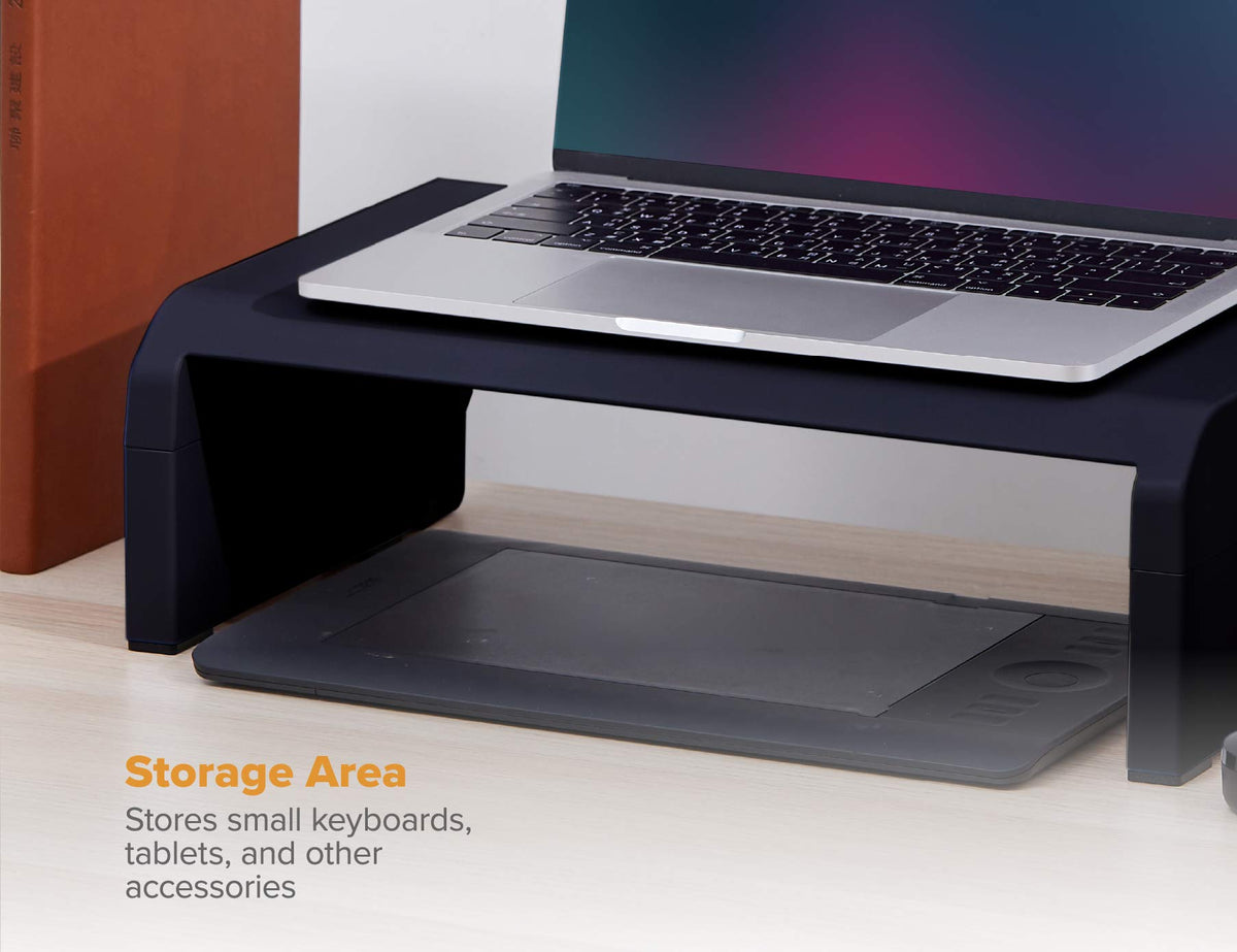 Bostitch Office Konnect Adjustable Monitor Stand Riser, 4 Height Adjustments, Built-In Cable
