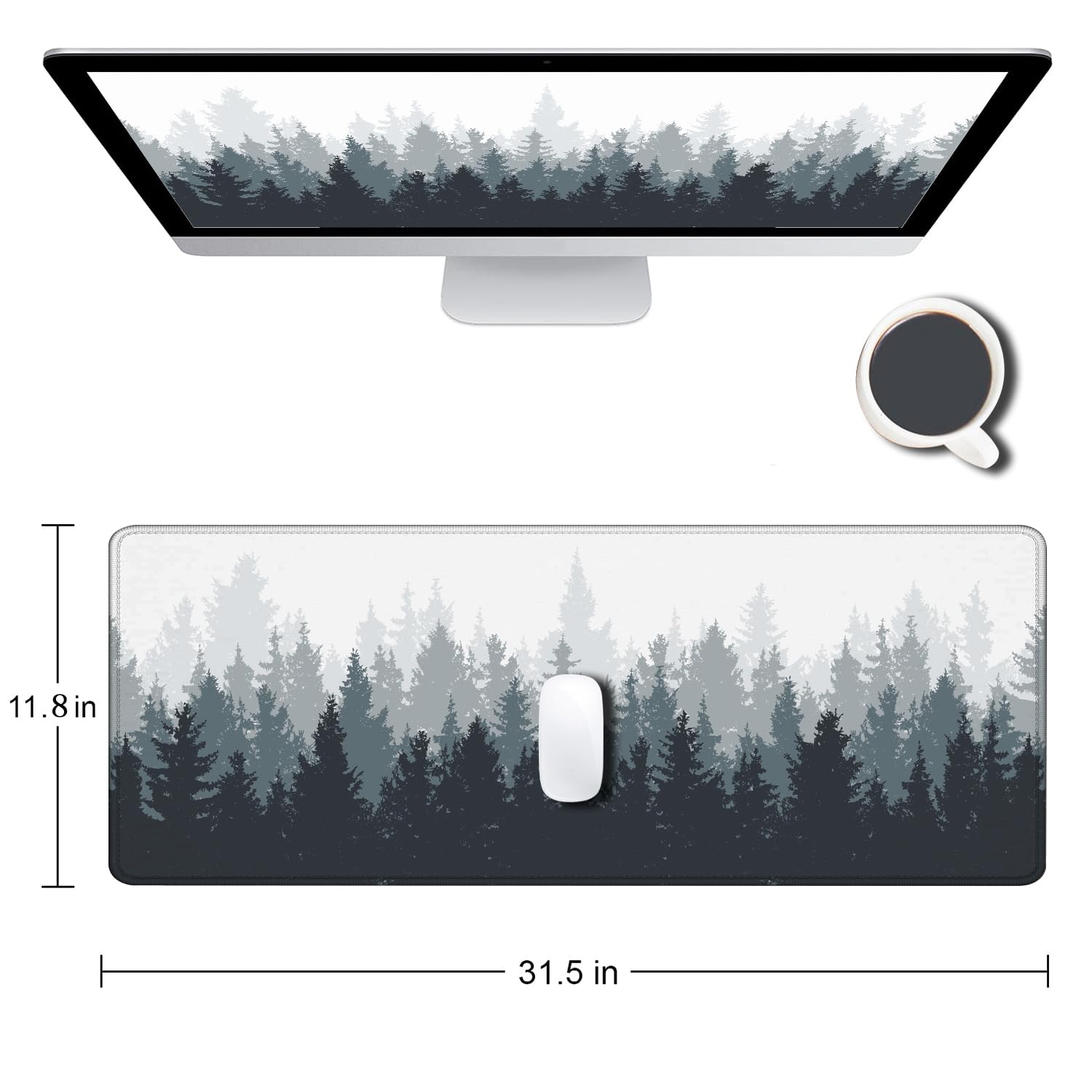 SANWUMIAN Gaming Mouse Pad Large, Keyboard Mouse Mat Desk Pad, Non-Slip Rubber Base with Stitched