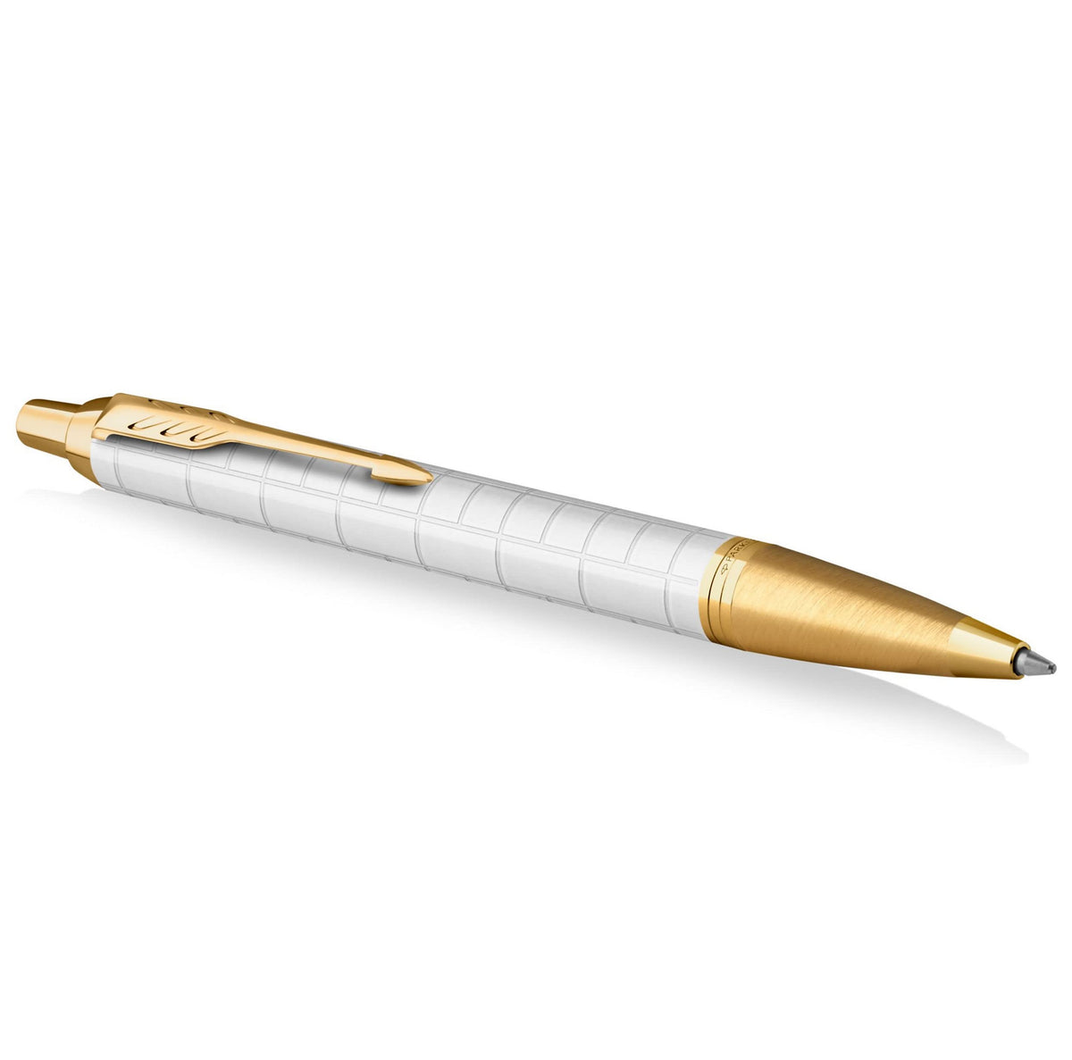 Parker IM Ballpoint Pen | Premium Pearl Lacquer with Gold Trim | Medium Point with Blue Ink Refill