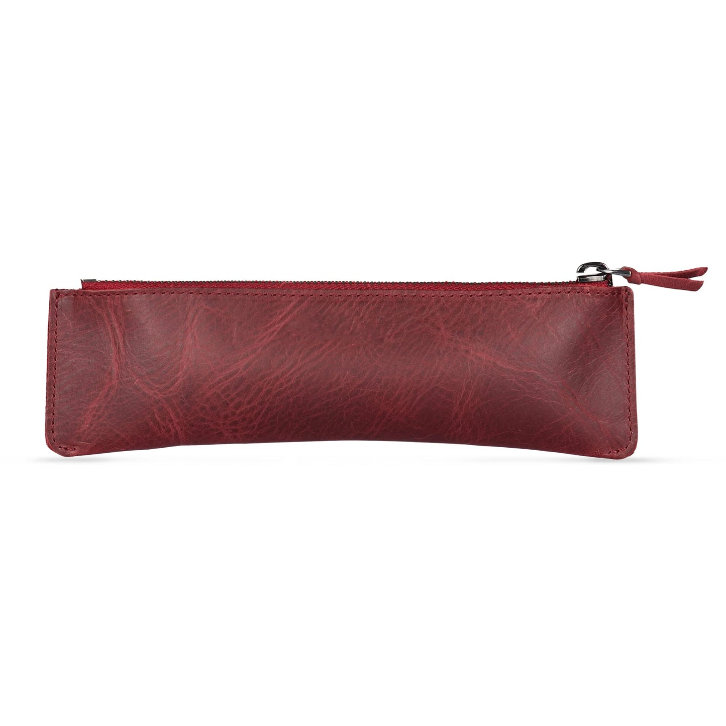 Londo Genuine Leather Pen Case with Zipper Closure, Pencil Pouch Stationery Bag