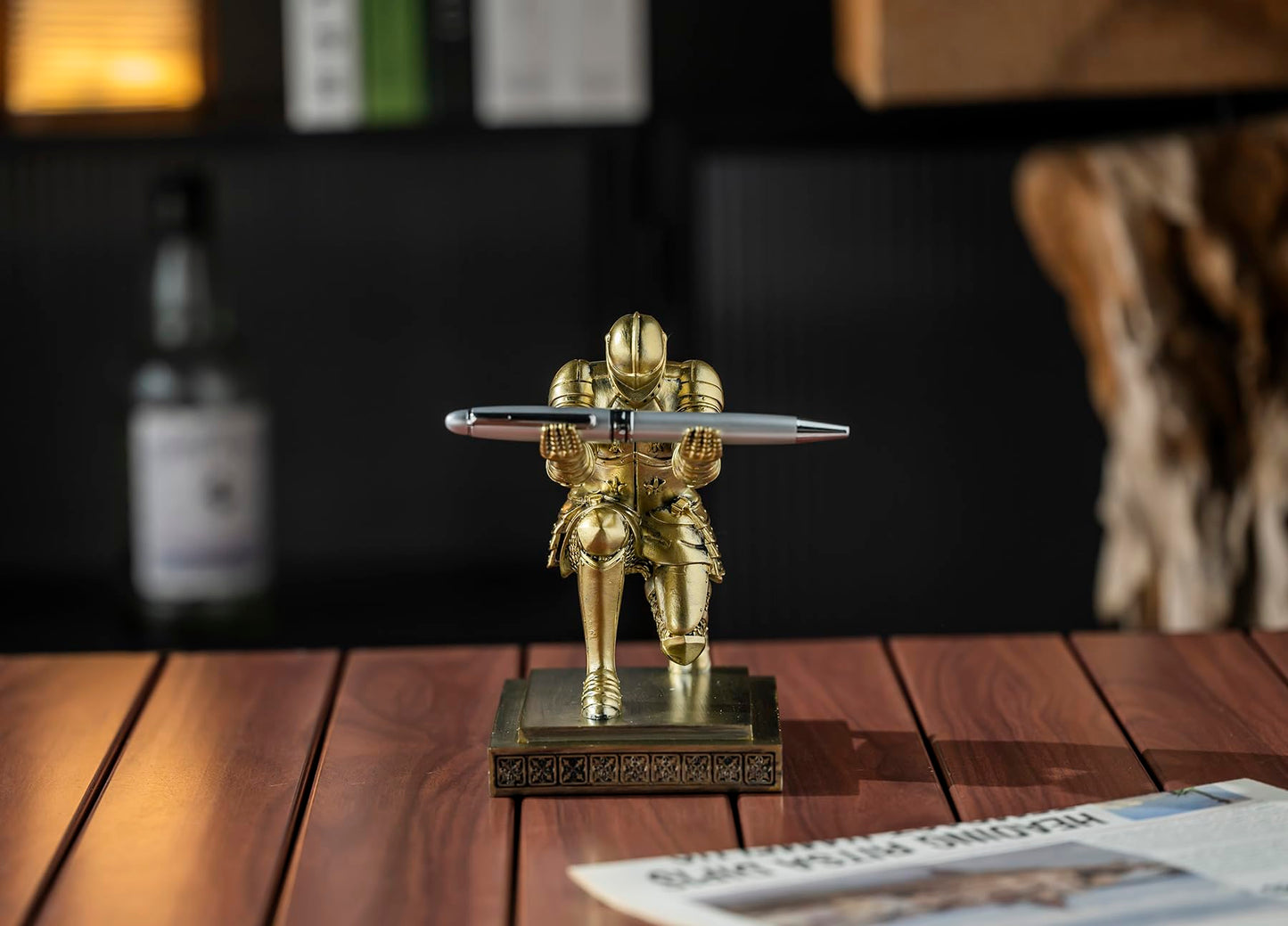 Amoysanli Knight Pen Holder Desk Organizers and Accessories as Gift Copper