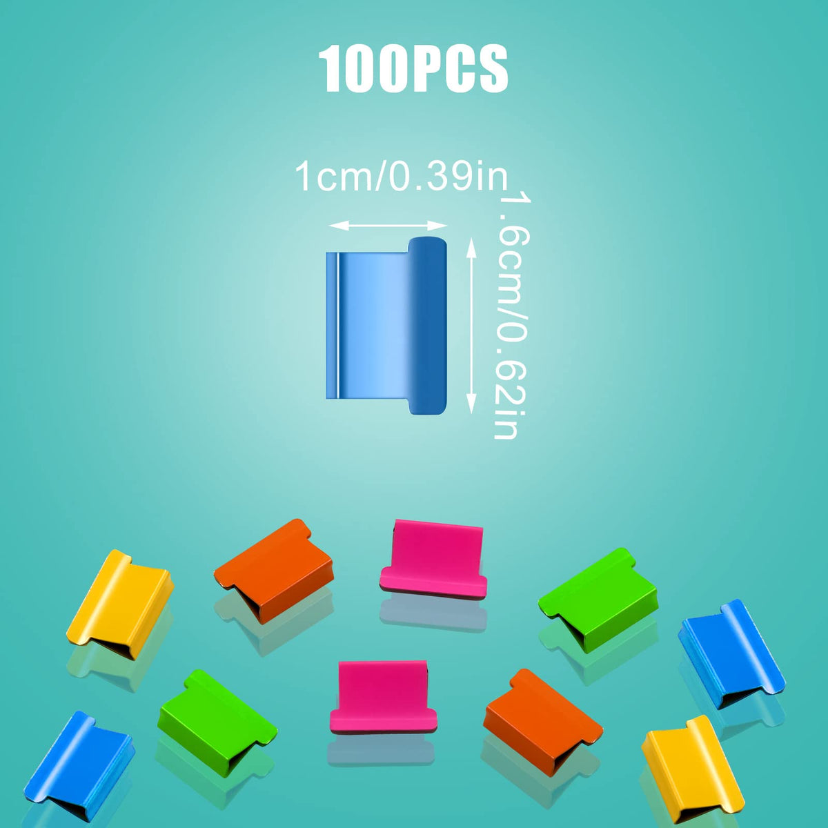KINBOM 100Pcs Binder Clips Small, Stainless Reusable Steel Refill Clips Paper Clam Clip Work with