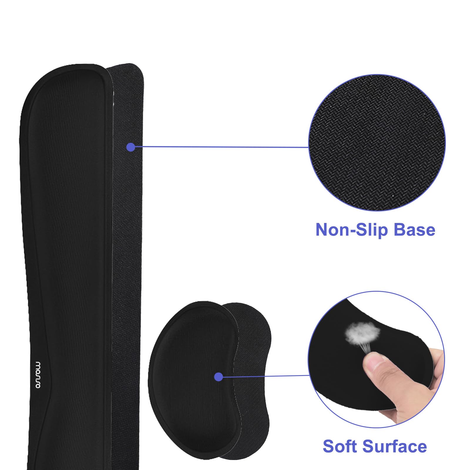 MOSISO Keyboard Mouse Pad Set, Gaming Mouse Pad&Keyboard Wrist Rest