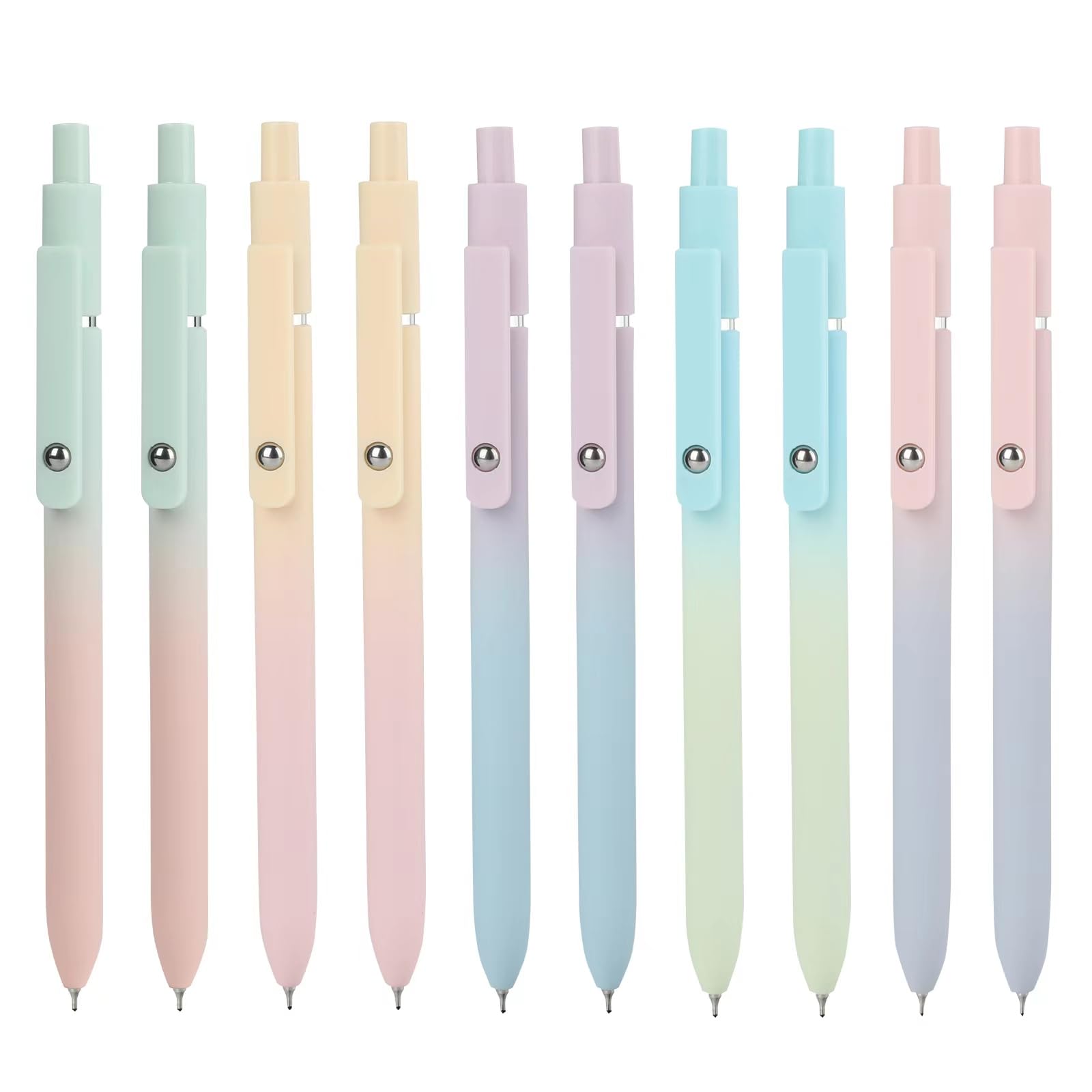Ddaowanx Gel Pens Set,10 Pcs 0.5mm Retractable Quick Dry Black Ink Pens