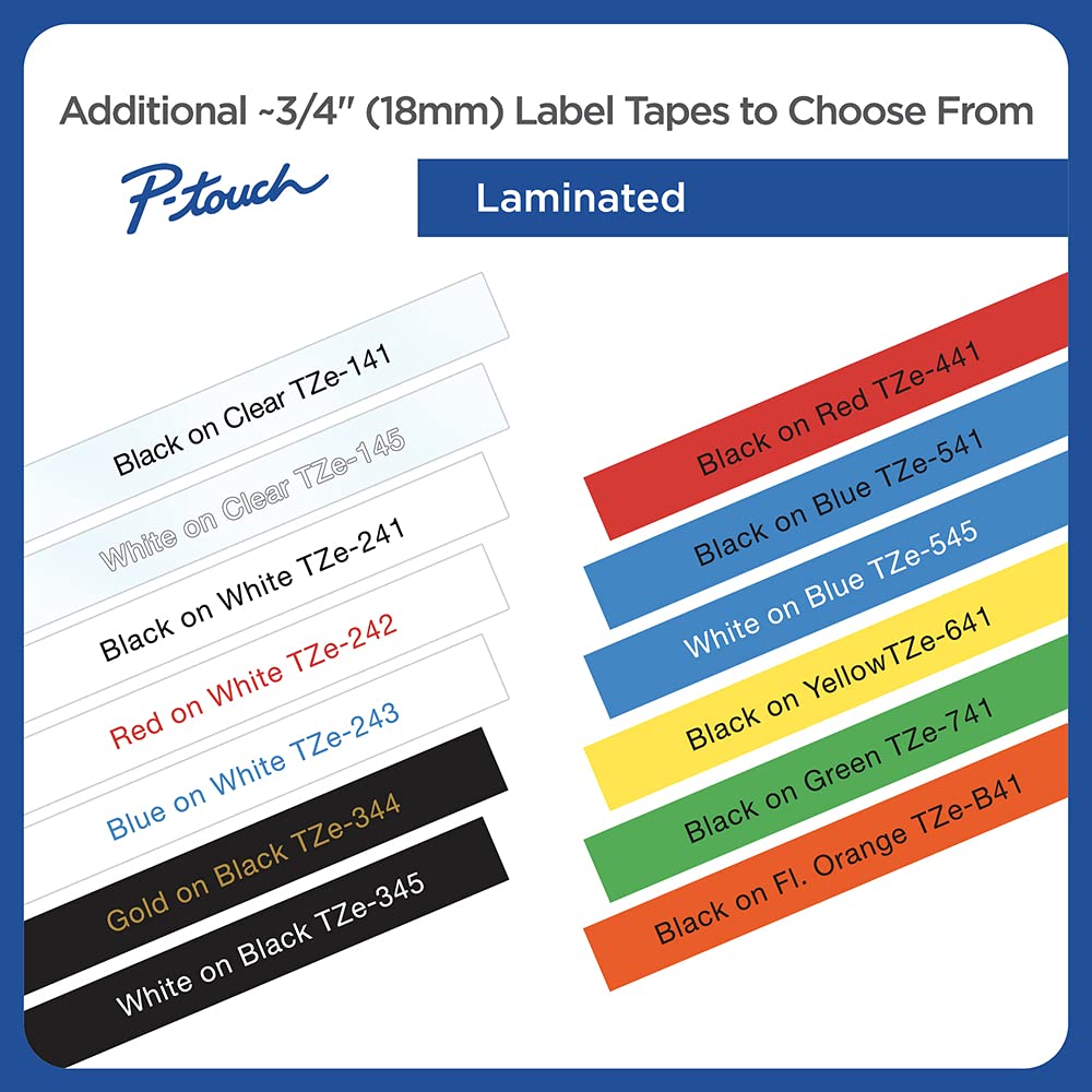 Brother Genuine P-Touch TZE-441 Tape, 3/4" (0.7") Wide Standard Laminated Tape, Black on Red