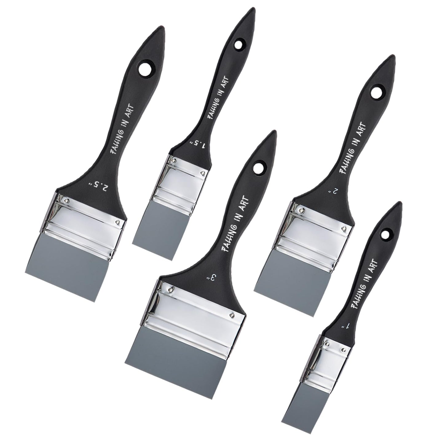 Falling in Art 5Pcs Silicone Paint Brush Set, Flat Shaped Painting Tool