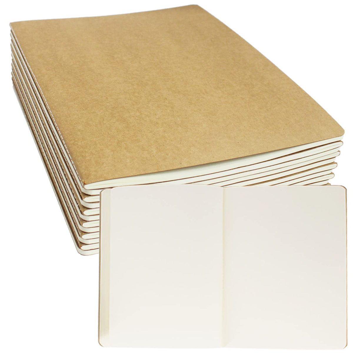 zmybcpack 12 Pack 8.5x11 inch Large Blank Notebook Journals Bulk, 60 Pages, Sketchbook Composition