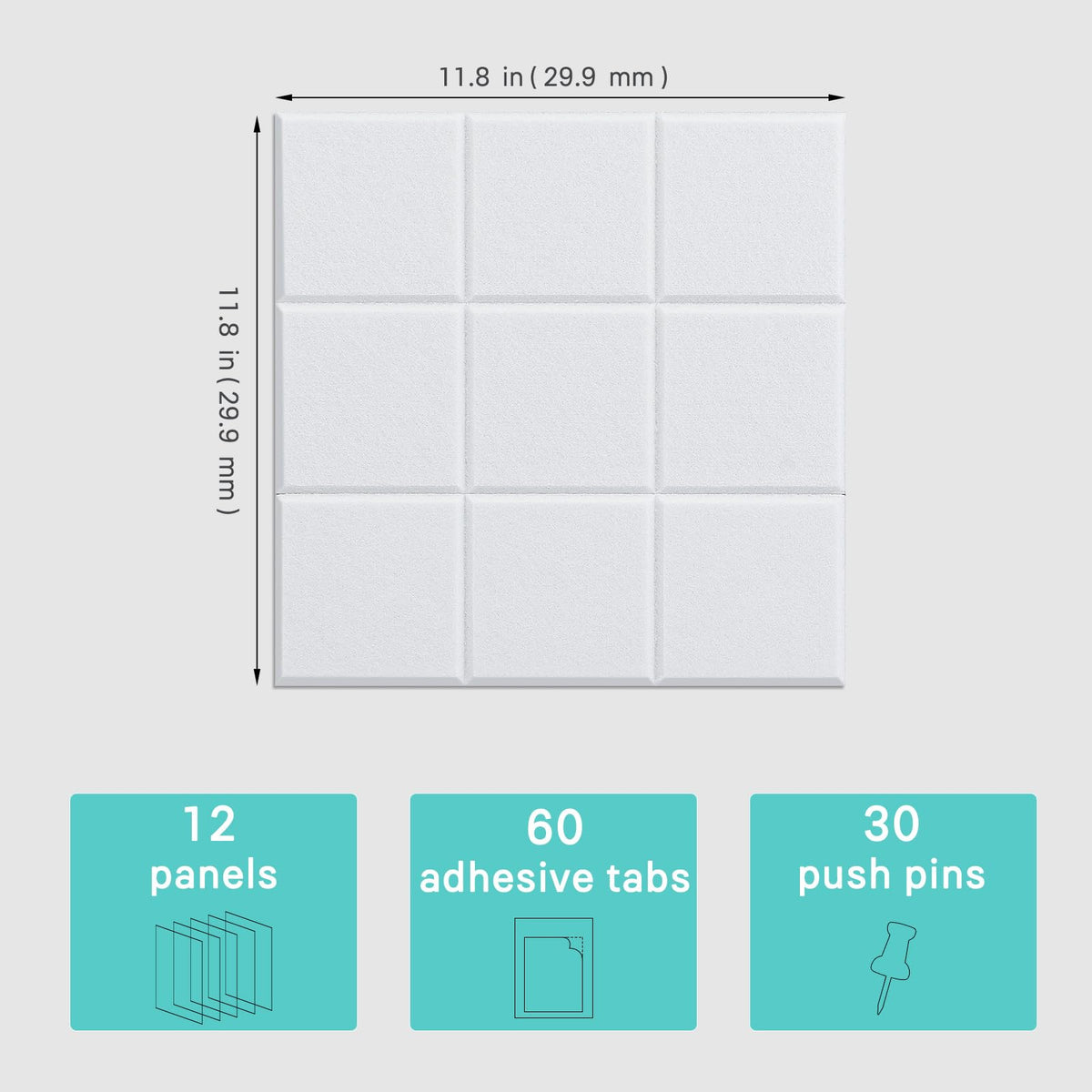 Cork Board for Walls 48" x 36", Bulletin Board for Office Decor, 12 Pack Felt Wall Tiles with Safe