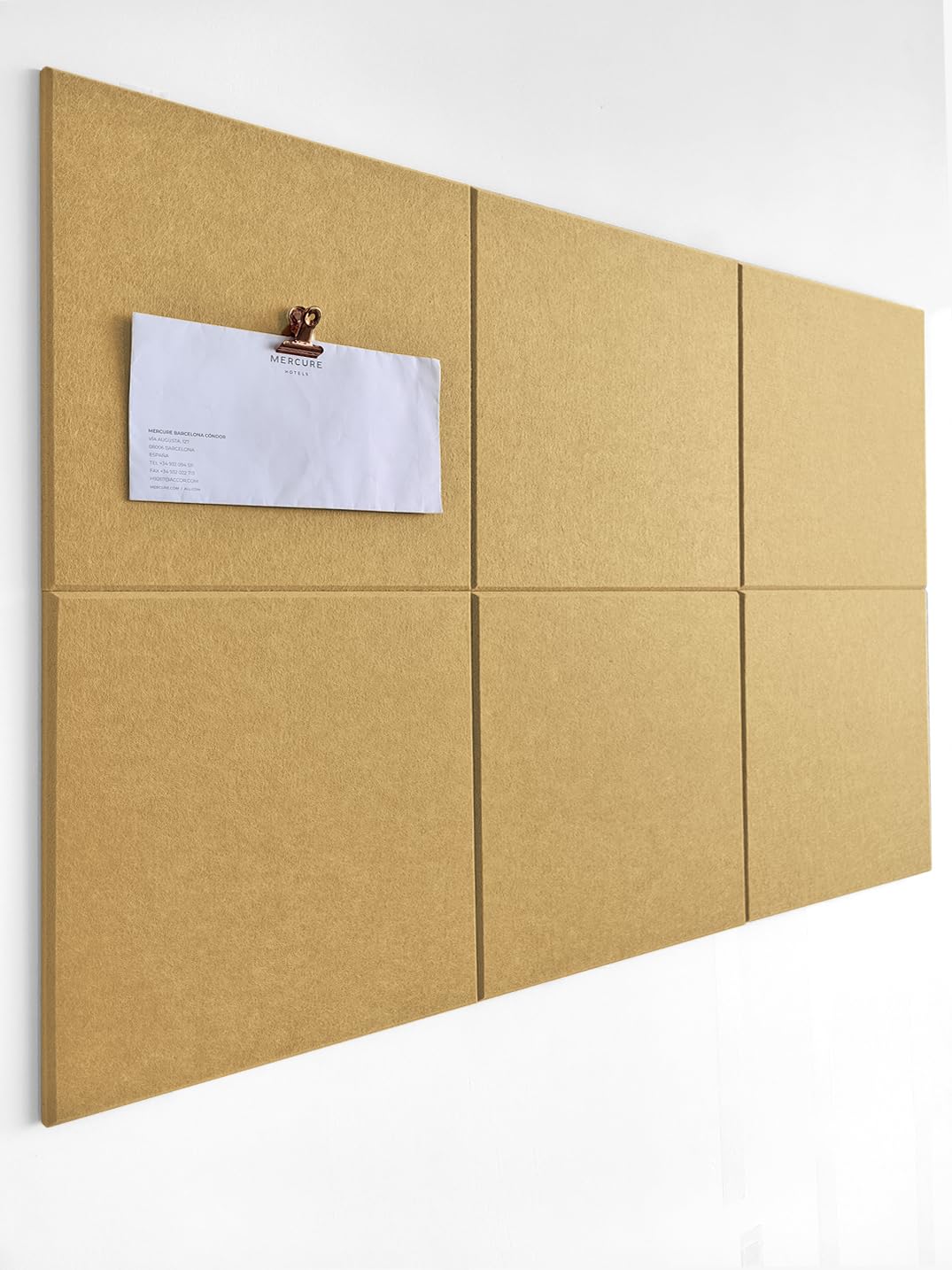 Cork Board 24 x36 Alternative - 6 Pack Felt Wall Tiles with Safe Removable Adhesive Tabs, Cork