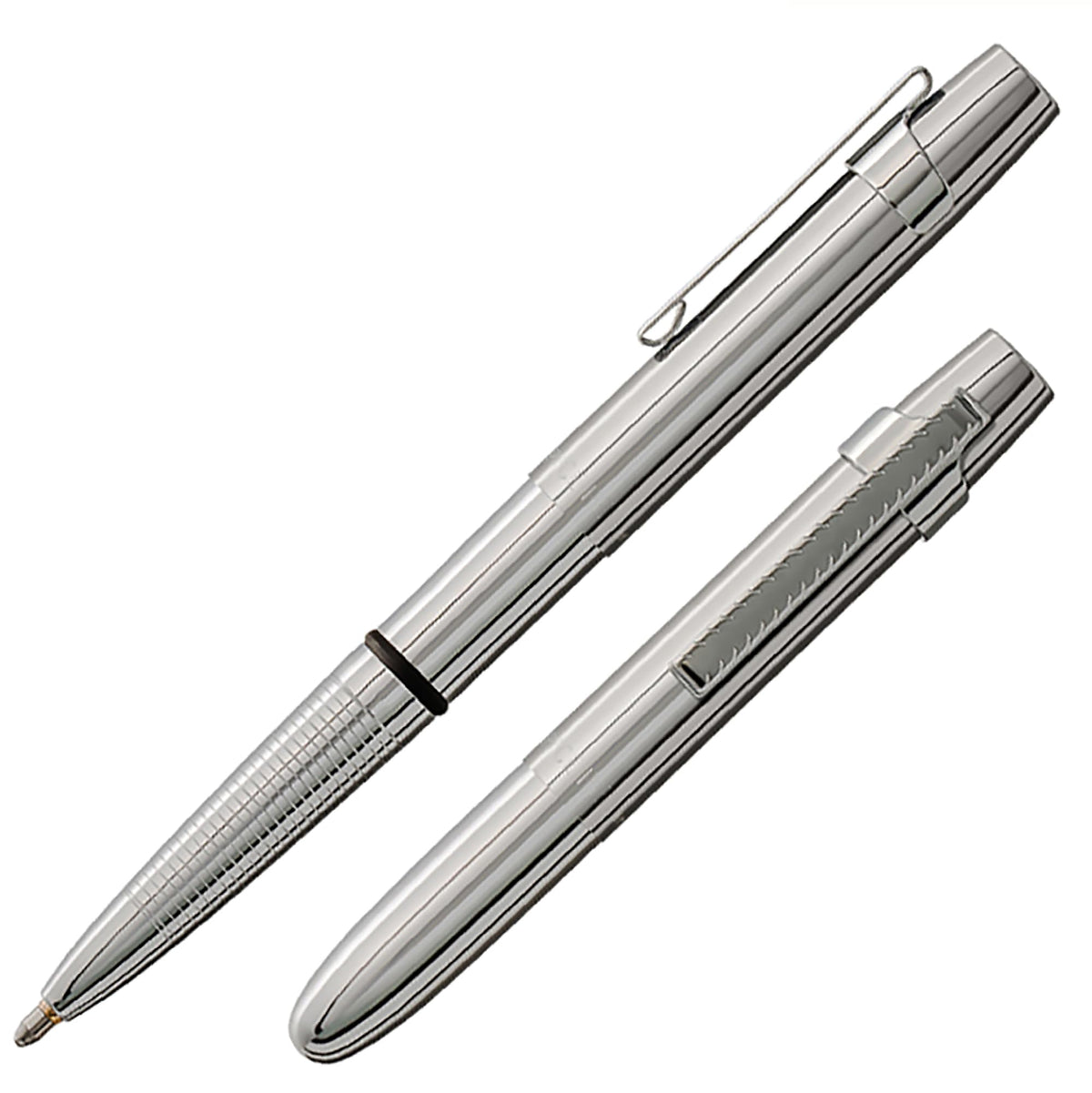 Fisher Space Pen Chrome X-Mark Flat Cap Bullet Pen, Compact Size, Black Ink