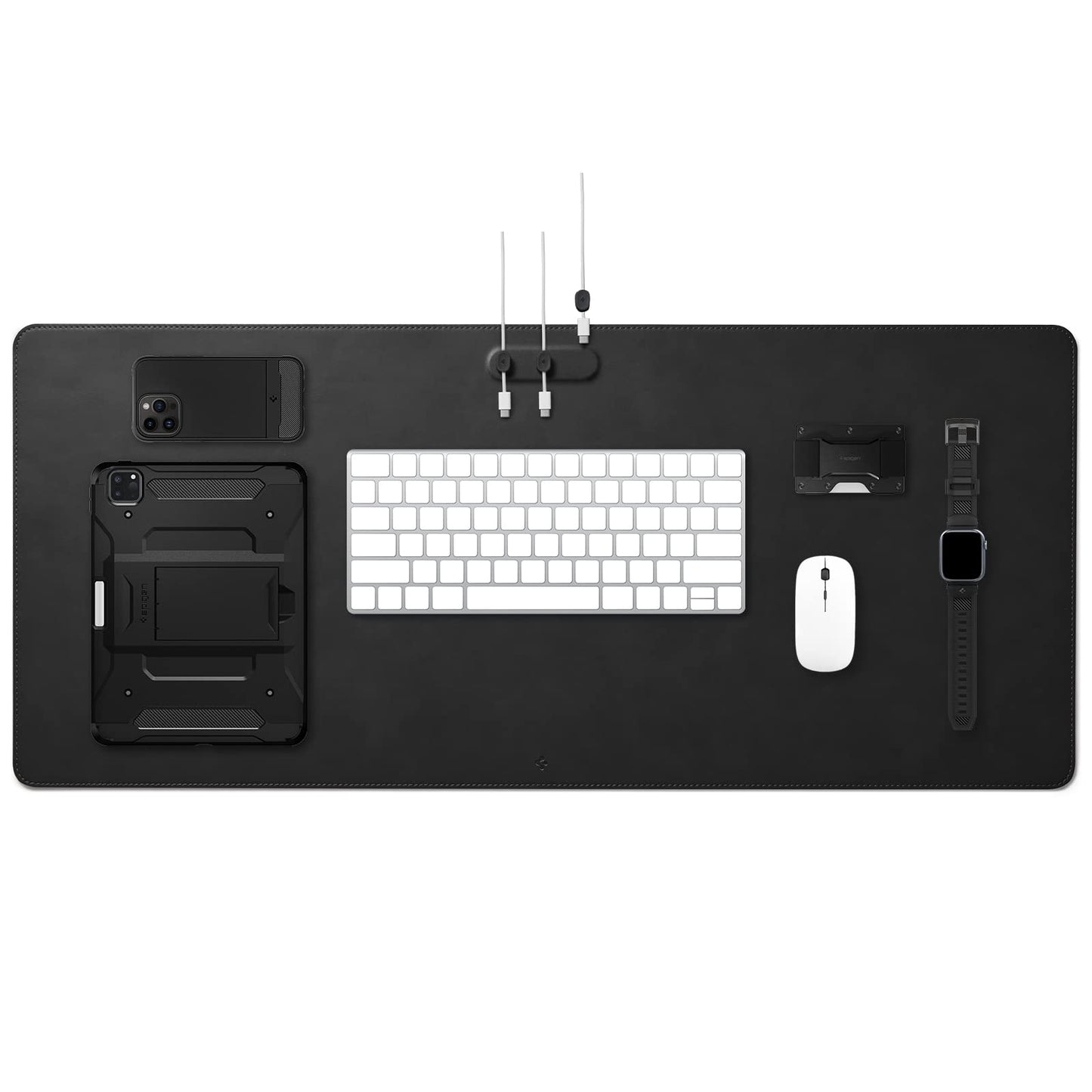 Spigen PU Leather Desk Pad with Built-in Cable Magnets 35.4"x15.7"
