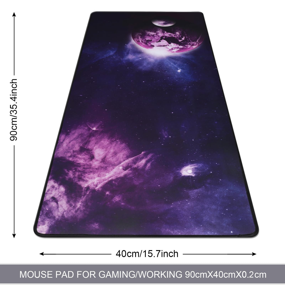 Cmhoo XXL Professional Large Mouse Pad & Computer Game Mouse Mat (35.4x15.7x0.1IN, Sky Planet)