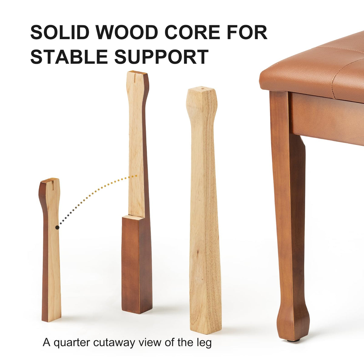 FILISITE Duet Piano Bench with Storage, Wooden Piano Stool with Waterproof Padded Cushion, Bench