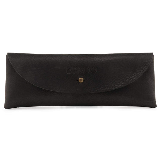 Londo Genuine Leather Retro Pen and Pencil Case - Metal Snap Fastener, Pencil Pouch Stationery Bag