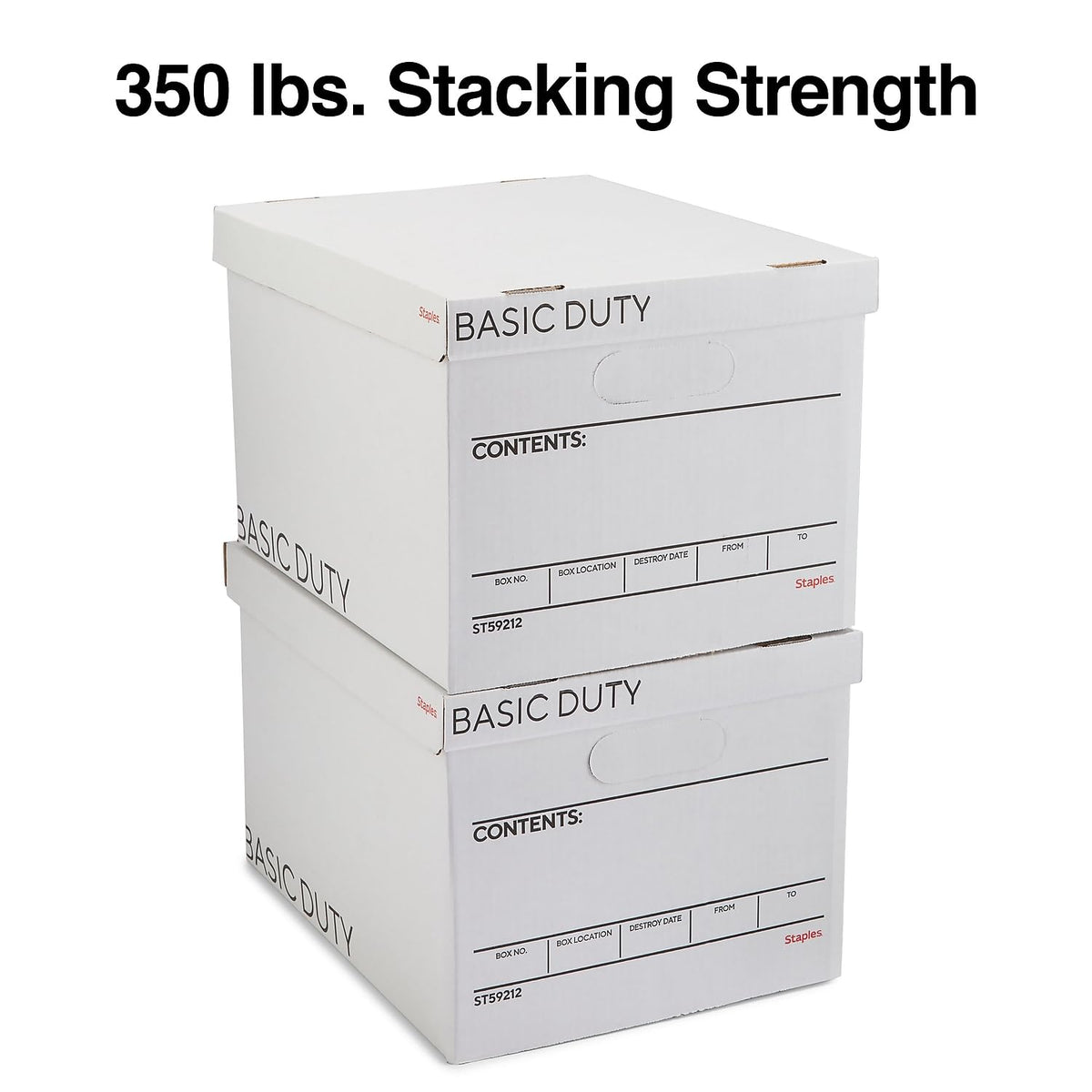 Staples Storage & Filing Box, Basic-Duty with Handles & Removeable Lid, Letter & Legal Size