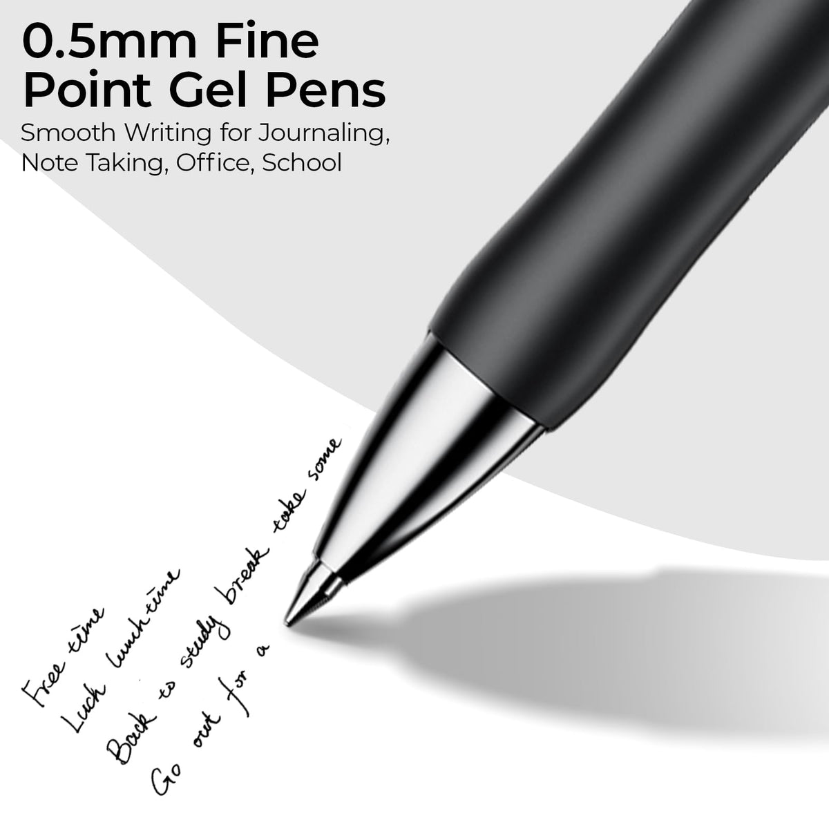 M&G 30 Pcs Retractable Gel Pens, 0.5mm Fine Point, 21 Black, 6 Blue, 3 Red