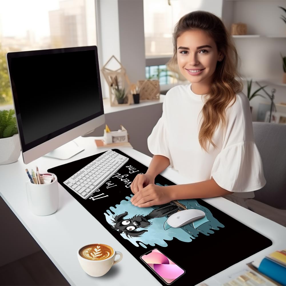 LIMKRIAN Dog Large Mouse Pad Desk Mat for Keyboard and Mouse, 31.5x11.8 in