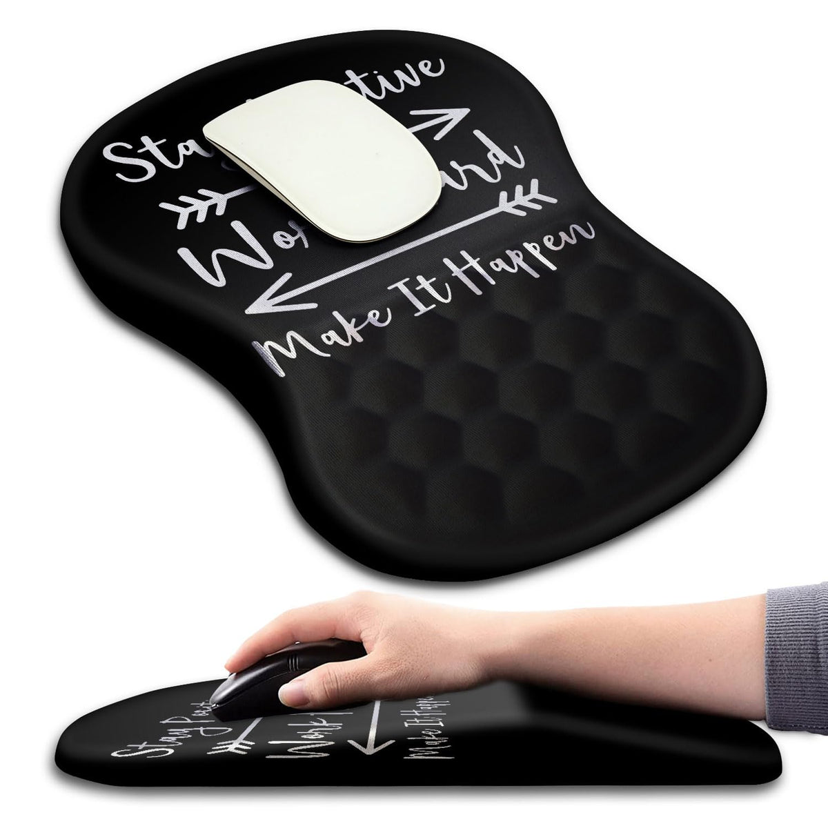 KUOSGM Mouse Pad Wrist Support, Ergonomic Mouse Pad with Massage Dot, Comfortable Computer Mouse