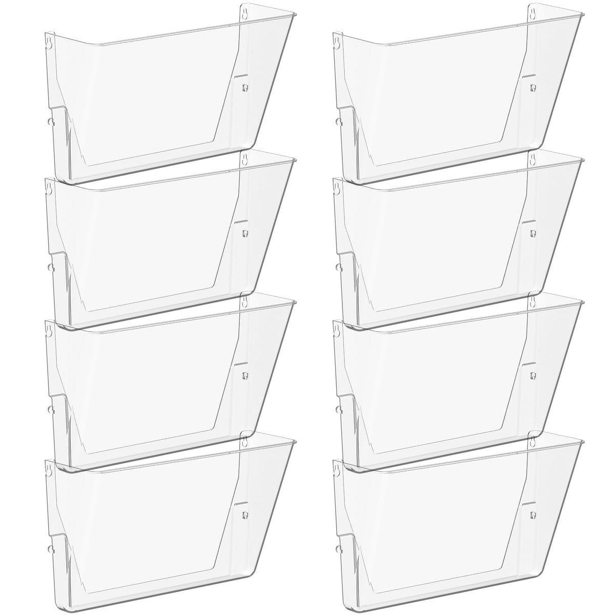 Gawerk Single Pocke Wall Mount File Holder Organizer (Clear, 8 Pack)