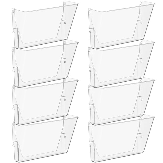Gawerk Single Pocke Wall Mount File Holder Organizer (Clear, 8 Pack)