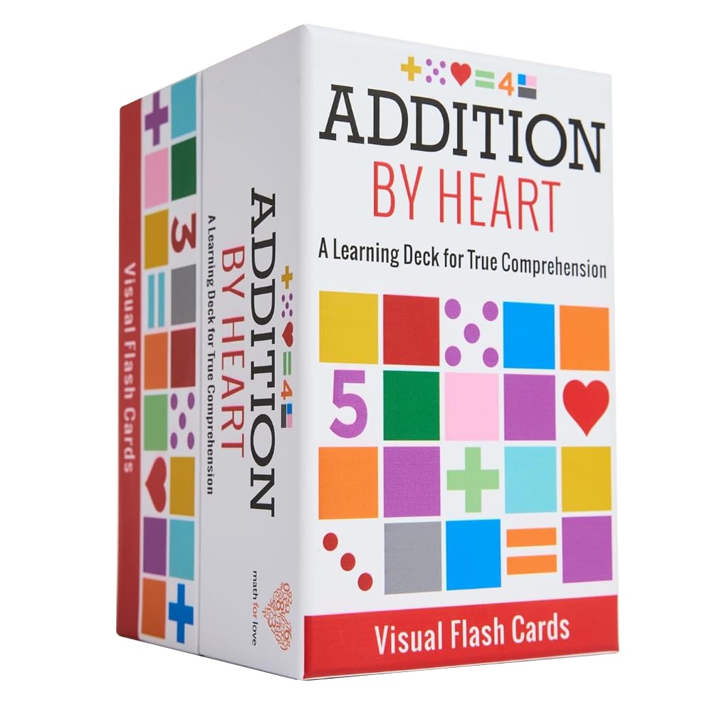 Math for Love Addition by Heart Visual Flash Cards - a Colorful Learning Deck for True