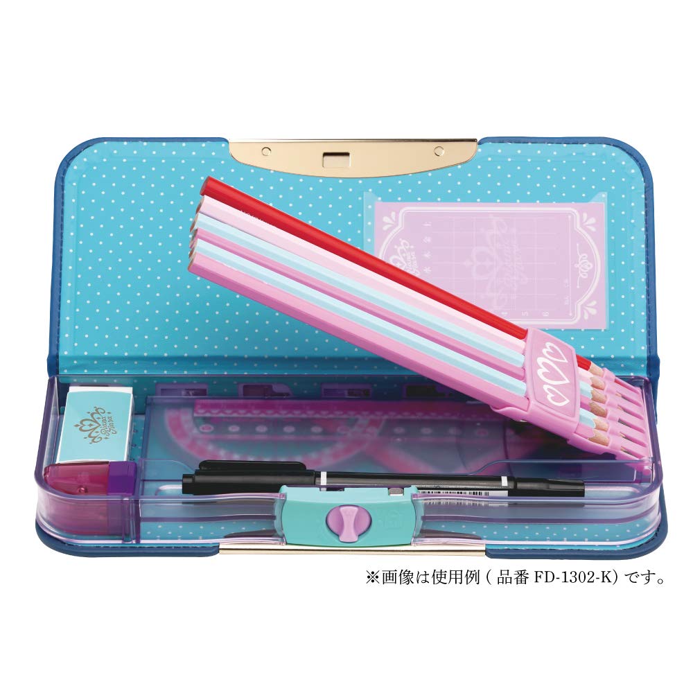 Sonic FD-1302-K Arlock Pencil Case, Slim, Double Sided, Classic, Liana Tiara, Navy
