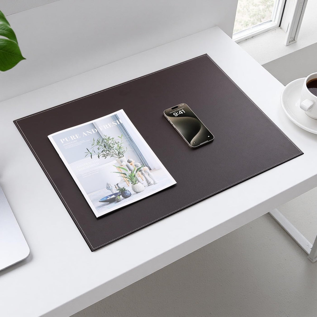 KINGFOM Desk Pad & Mat 24" x 18" Protector Large Mouse Pad PU Leather for Desktops and Laptops