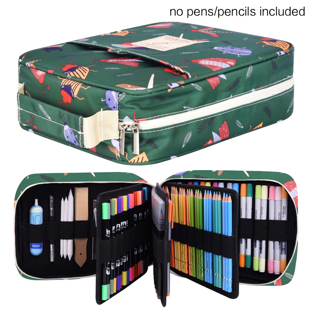 Pencil Case Holder Slot with Zipper Closure Large Capacity Pen Organizer