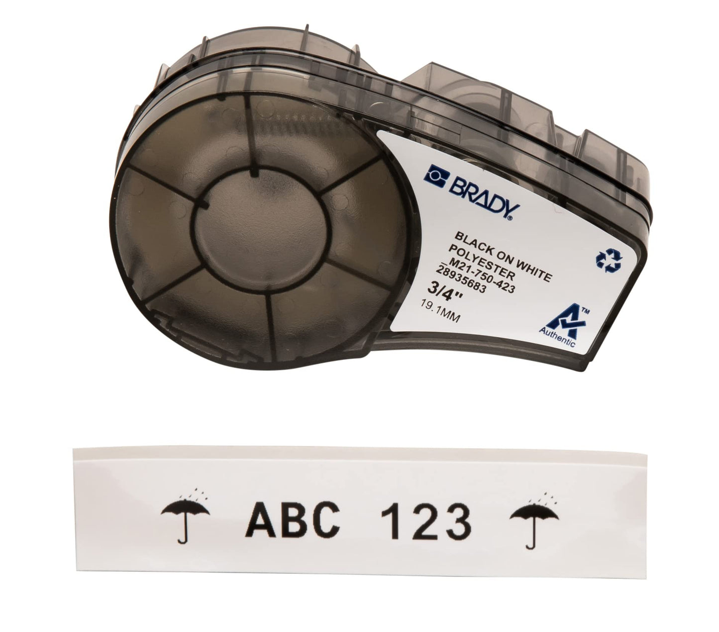 Brady Authentic (M21-750-423) Harsh Environment Polyester Label for Barcode, Solar Panel, Printed